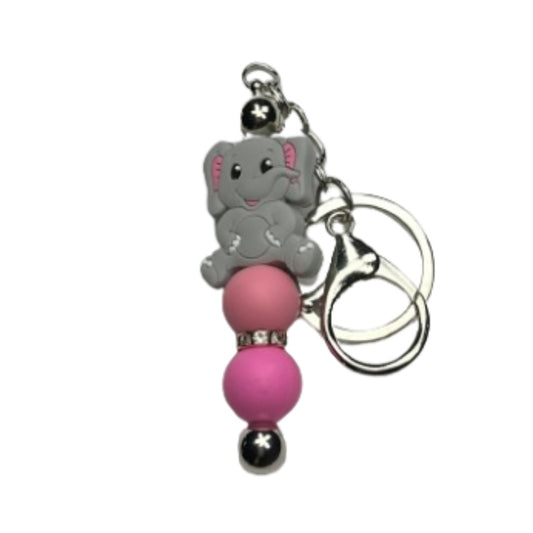 Pink Elephant Bar Keychain