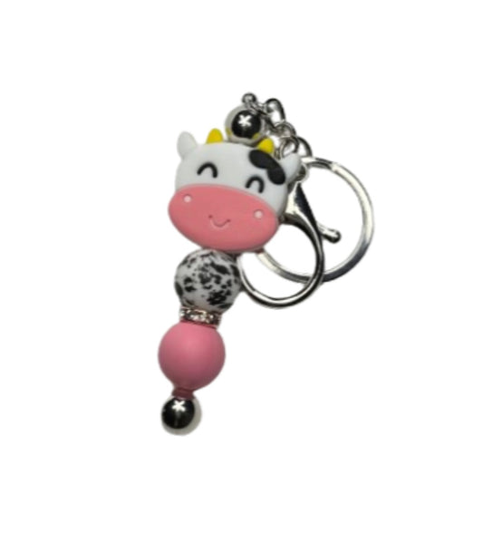 Pink Cow Bar Keychain