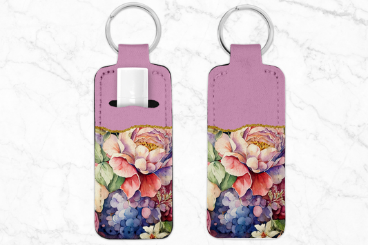 Lilac Watercolor Floral Chapstick Holder