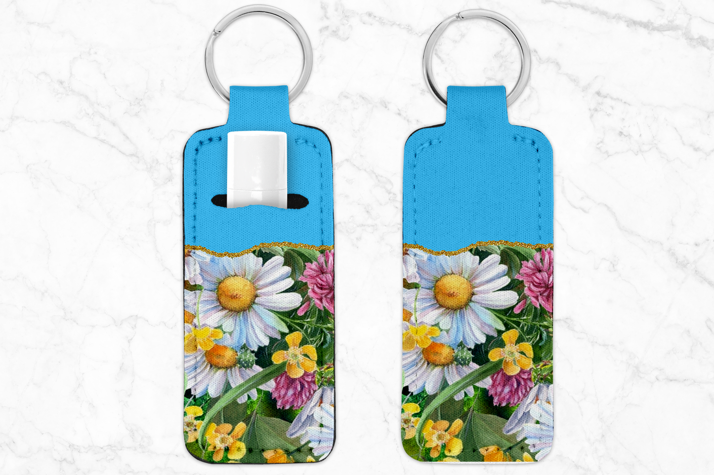 Blue Daisy Chapstick Holder