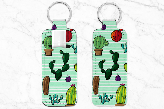 Striped Cacti Chapstick Holder