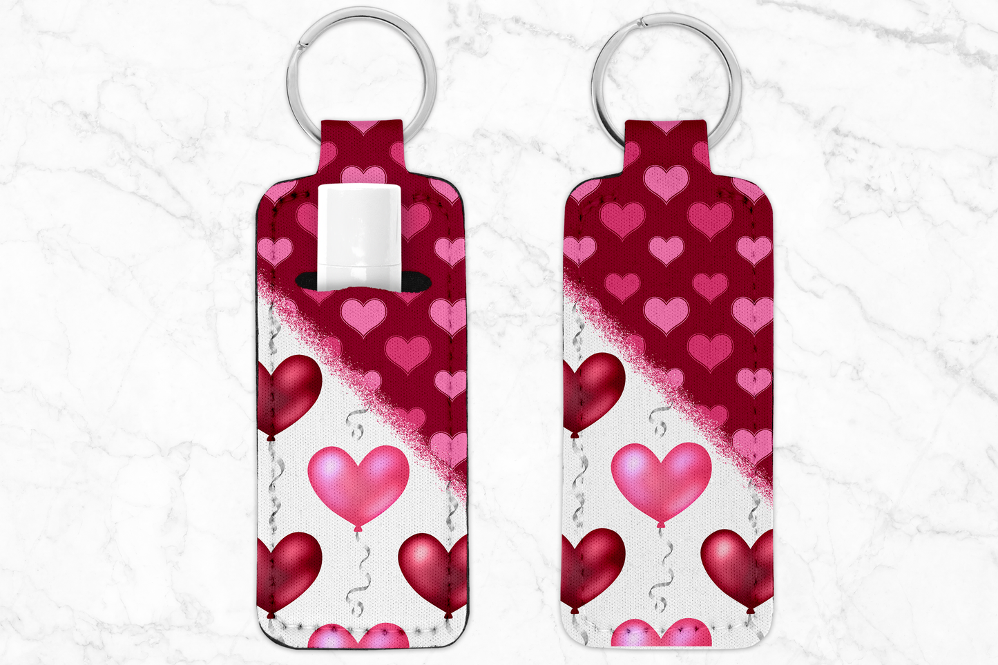 Pink Red Balloon Heart Chapstick Holder