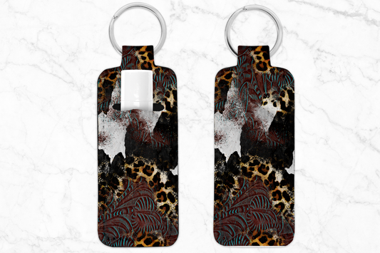 Leopard Leather Chapstick Holder