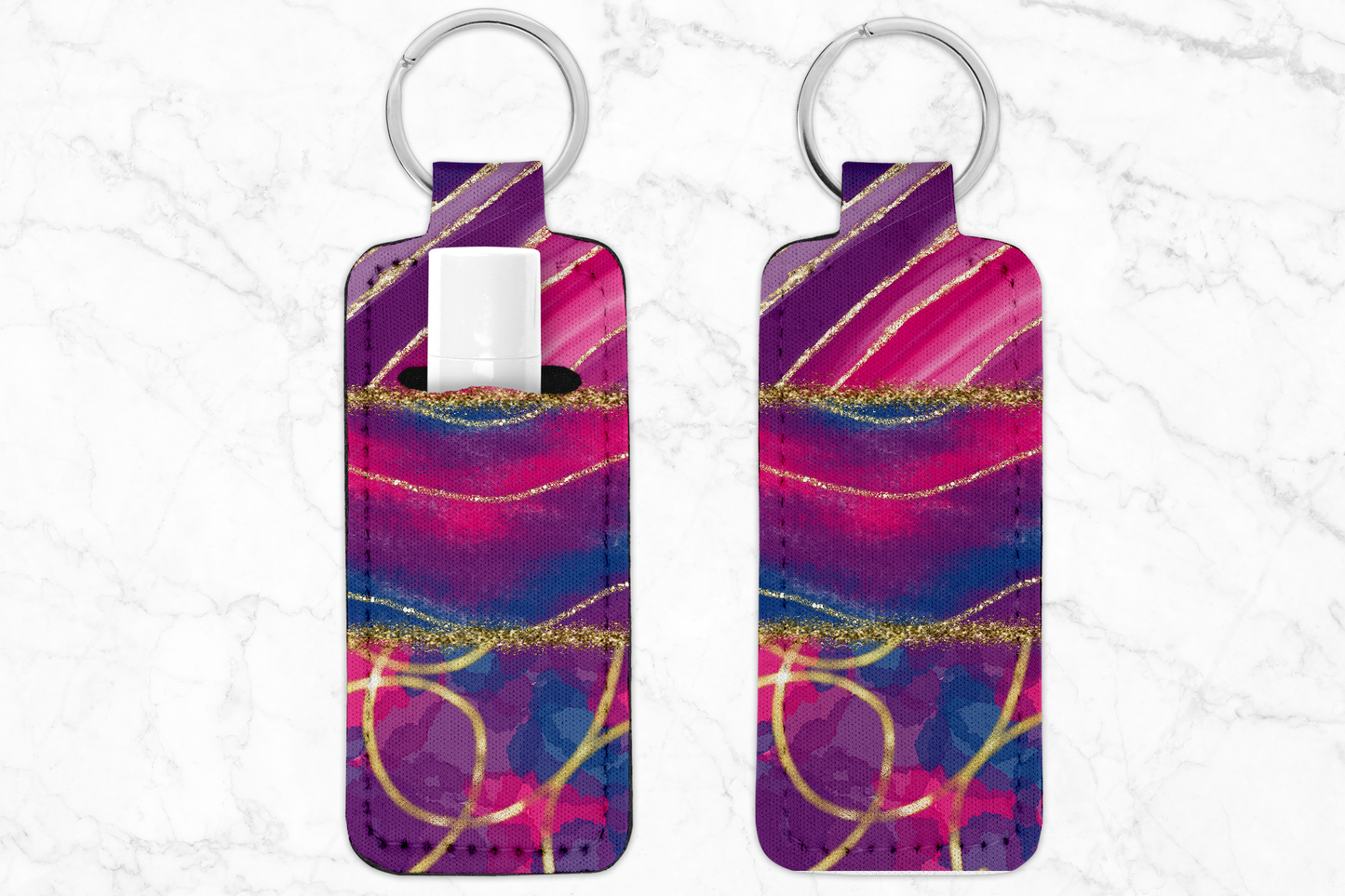 Purple Pink Abstract Chapstick Holder