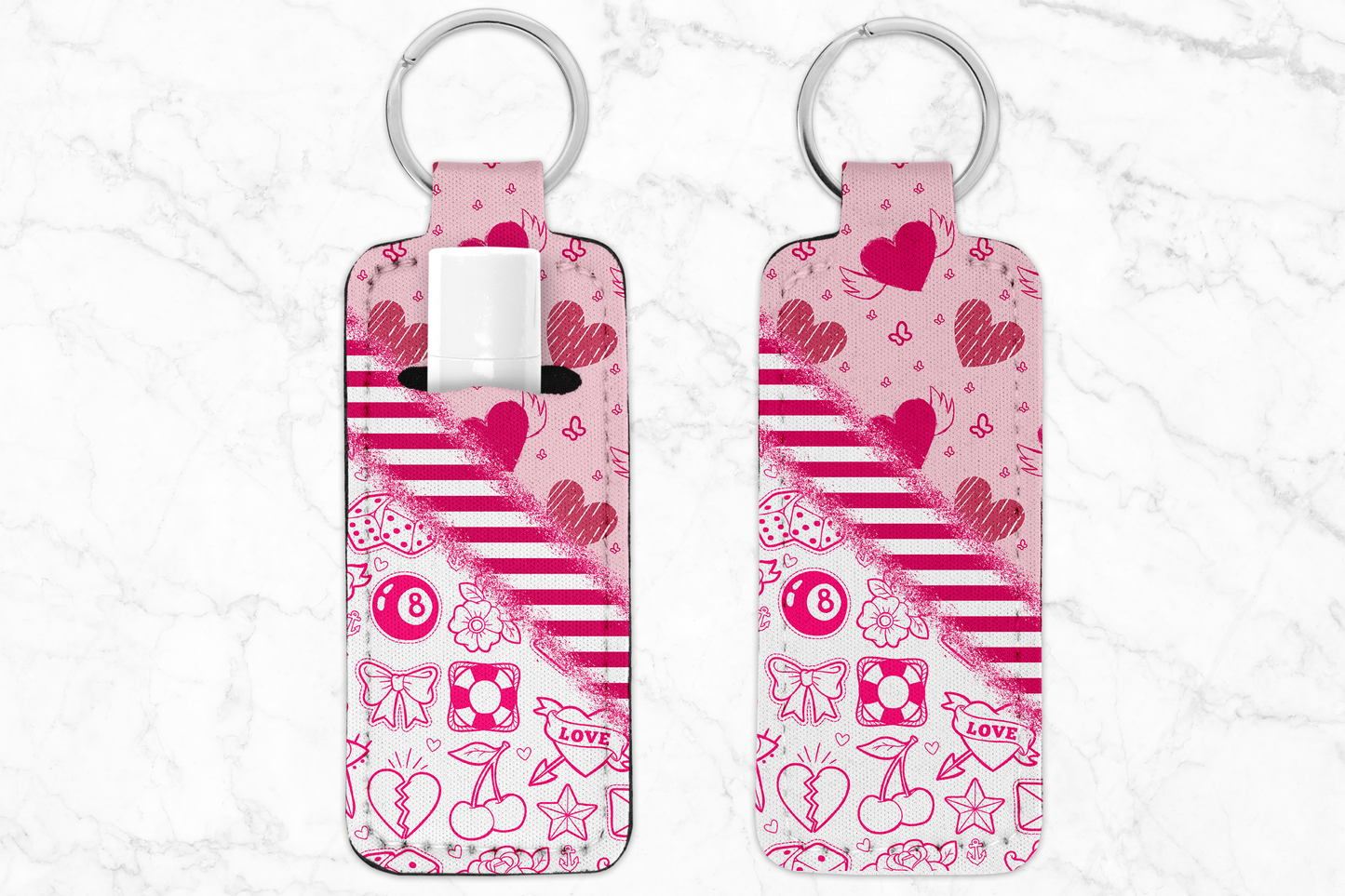 Pink Love Sketch Chapstick Holder