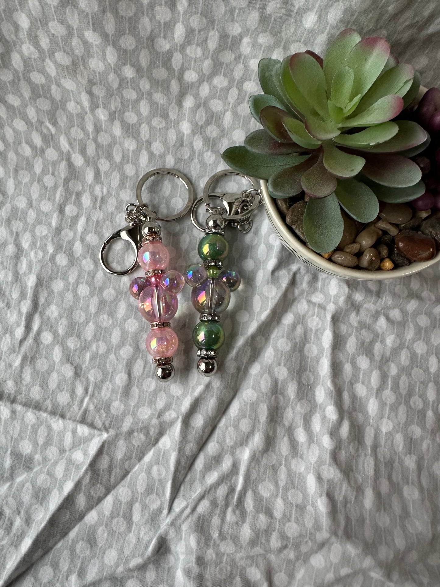 Iridescent Mouse Head Bar Keychains