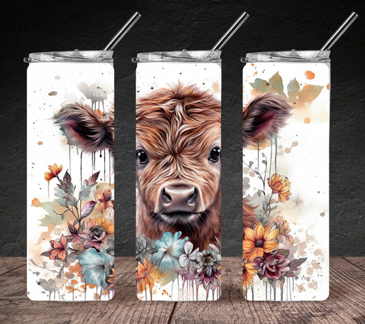 Floral Cow 20oz Tumbler